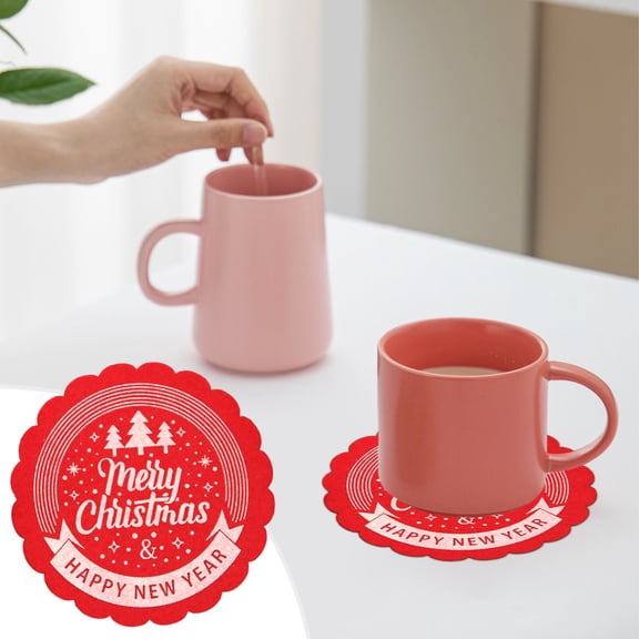 Pompotops Clearance Sales Christmas Wine Cup Mat Tea Cup Mat Christmas Hotel Restaurant Home Decoration Supplies