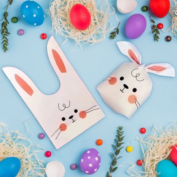 Pompotops Clearance Sales Cute Ears Rabbits Bag Biscuits Bag Niuzha Candy Snack Candy Package 50pc