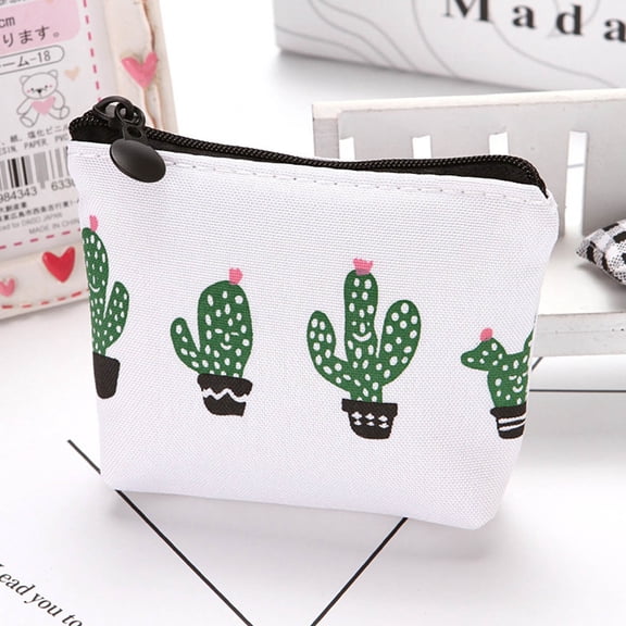 Pompotops Clearance Sales Cute Kids Women's Purse Coin Wallet Coin Purse Money Pouch Cactus Change Pouch Key Bag