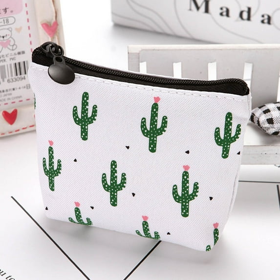 Pompotops Clearance Sales Cute Kids Women's Purse Coin Wallet Coin Purse Money Pouch Cactus Change Pouch Key Bag