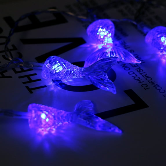 Pompotops Clearance Sales Fish Tail Marine Model Light String Decoration Light 10 LED 1.65M