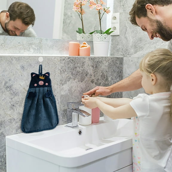 Pompotops Clearance Sales Hand Towel Absorbent Cloth Dishcloth Hanging Coral Velvet Bathroom Soft