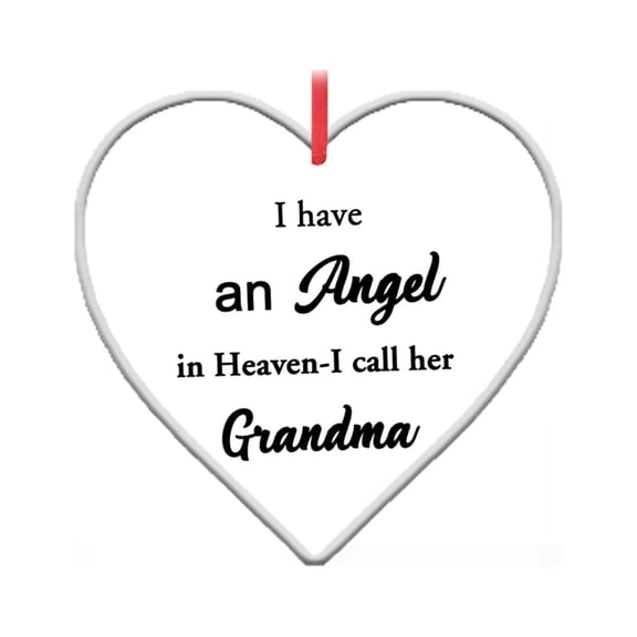 Pompotops Clearance Sales Heart shaped Angel In Memorial Ornament Hanging Sign Commemorative Decorations