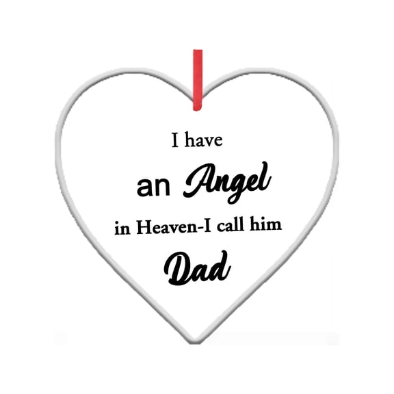 Pompotops Clearance Sales Heart shaped Angel In Memorial Ornament Hanging Sign Commemorative Decorations