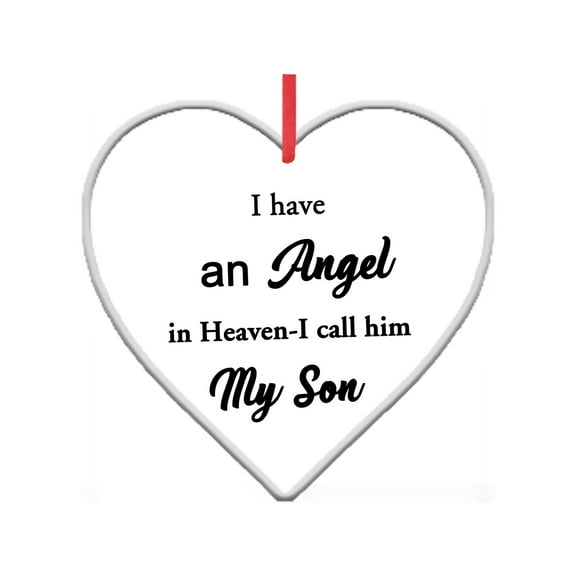 Pompotops Clearance Sales Heart shaped Angel In Memorial Ornament Hanging Sign Commemorative Decorations