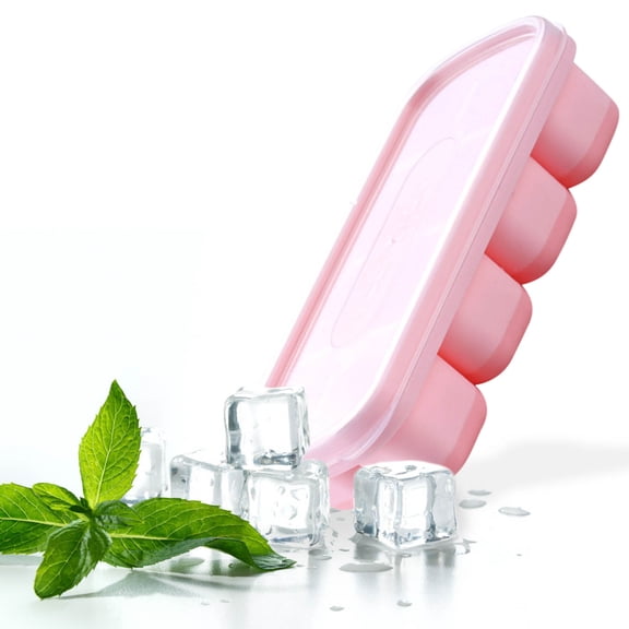 Pompotops Clearance Sales Lce Trays Ice Tray With SpillResistant Removable Lid Stackable & EasyRelease Ice Trays 8 Ice Trays Suitable For Cocktail Whiskey Chocolate