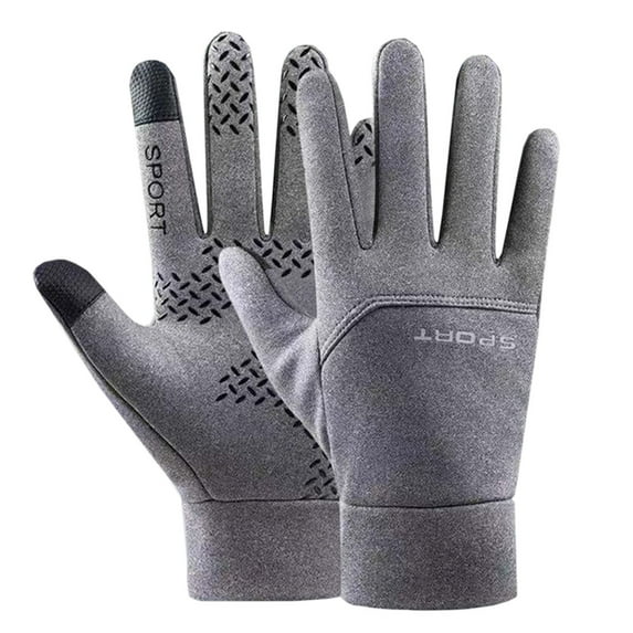 Pompotops Clearance Sales Men's Outdoor Sports Equipment Cycling Gloves And Winter Warm Plus Velvet Slip Screen Driving And Fishing Gloves
