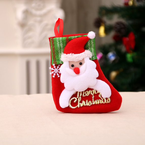 Pompotops Clearance Sales NEW Christmas Tree Hanging Party Tree Decor Santa Stocking Knitting Sock Gift Candy Bags