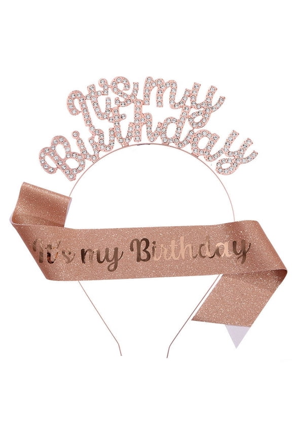 Clearance Sales New BIRTHDAY Headband Shoulder Ceremonial Set IT'S MY BIRTHDAY Tira Hair Accessories Party Supplies