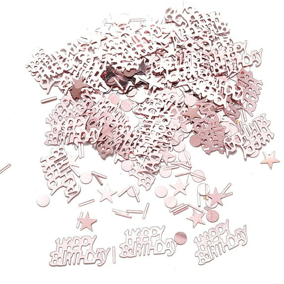 Pompotops Clearance Sales ROSE GOLD HAPPY BIRTHDAY TABLE CONFETTI DITSY FLORAL Birthday Party Tableware
