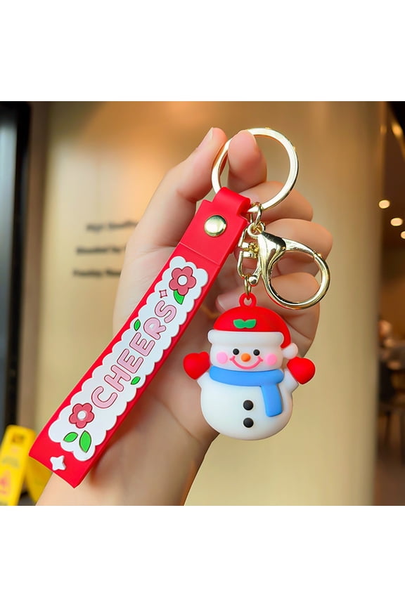 Clearance Sales Santa Claus Keychain Snowman Decoration Pendant Backpack Car Key MerryChristmas Gift