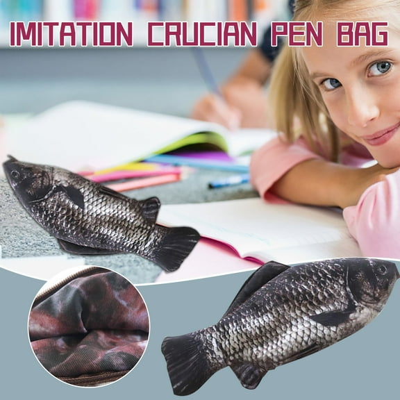 Pompotops Clearance Sales Simulation Crucian Fish Pencil Case Pencil Case Stationery Box