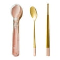 thumbnail image 1 of Pompotops Clearance Sales Stainless Steel Portable Tableware TwoPiece Set Fork Spoon Chopsticks Tableware, 1 of 1