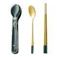 thumbnail image 1 of Pompotops Clearance Sales Stainless Steel Portable Tableware TwoPiece Set Fork Spoon Chopsticks Tableware, 1 of 1