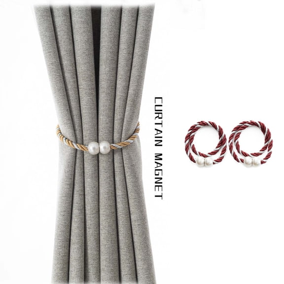 Pompotops Clearance Sales Two 16 Inch Magnetic Curtain Straps For Convenient Curtain Weaving And Fixing Ropes