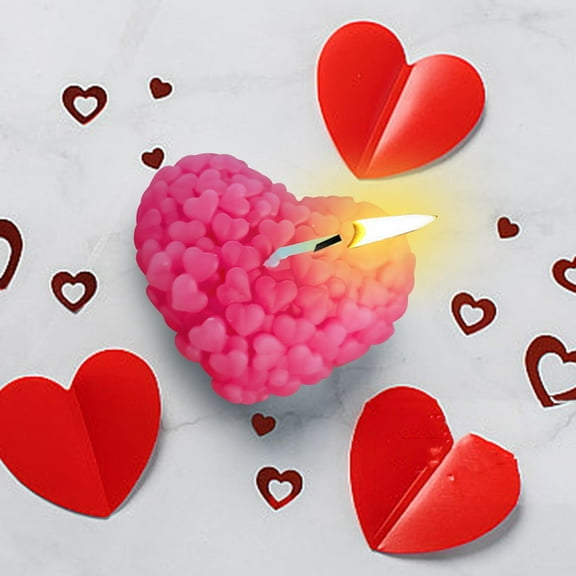 Pompotops Clearance Sales Valentine's Day Heart Shape Aromatherapy Candle Aromatherapy Decoration