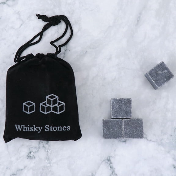 Pompotops Clearance Sales Whiskey Stones Gift Set Of 4 Unique Chilling Stones With Velvet PouchReusable
