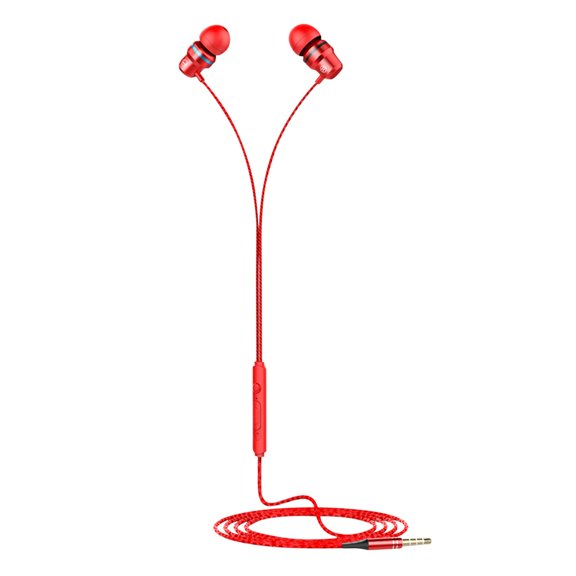 Pompotops Clearance Sales Wired Headset Inear With Microphone Metal Heavy Fone Ouvido Com Fio With Volume Control Phone Call Handsfre