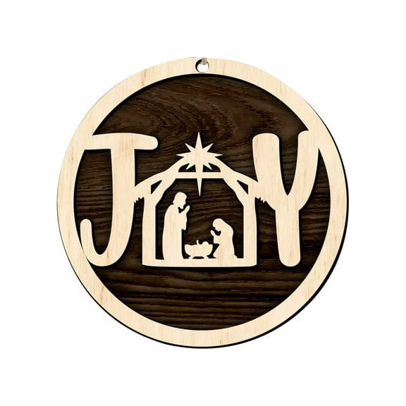 Pompotops Clearance Sales Wooden Nativity Decoration Christmas Wooden Hanging Decoration Star Christmas Scene Souvenir