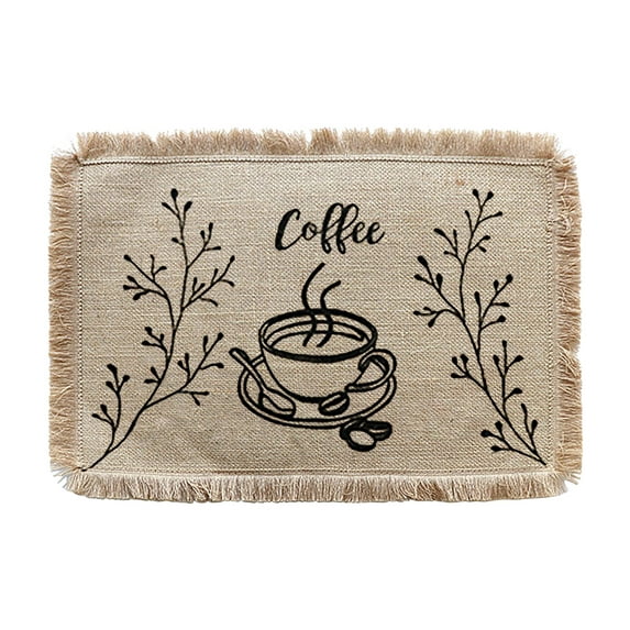 Pompotops Clearance Sales Woven Placemats Linen Dining Table Insulation Pads Jute Decorative Mats