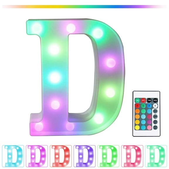 Pompotops Colorful LED Marquee Letter Lights With Remote – Party Bar Letters With Lights Decorations For The Home Party/Wedding/Home/Bar/Christmas Decoration - Multicolor