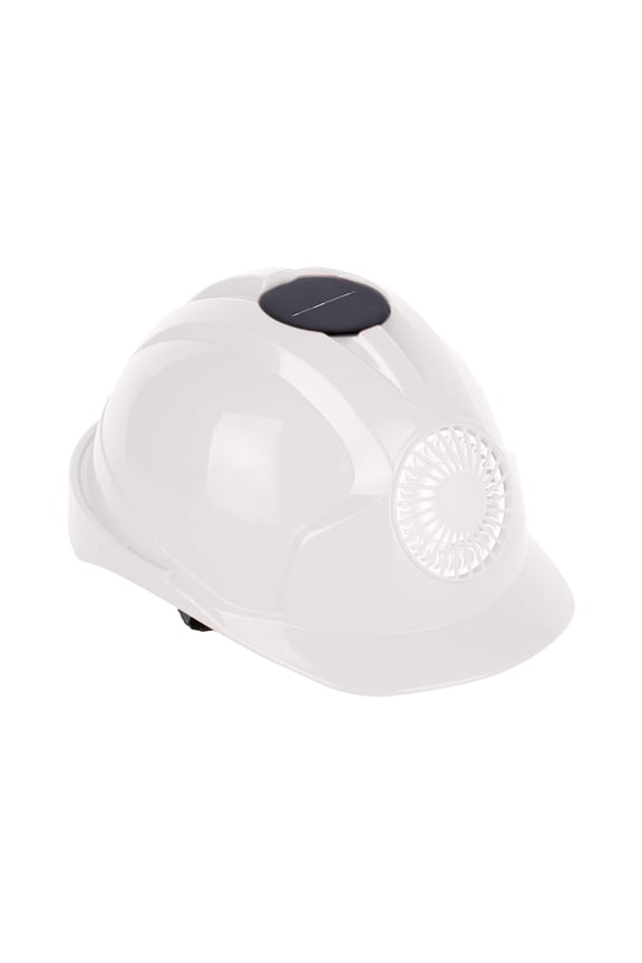 Cooling Fashion Outdoor Solar Fan Workplace Protective Hat Hard Hat Road Maintenance Farm Work Garden Yard Work, White