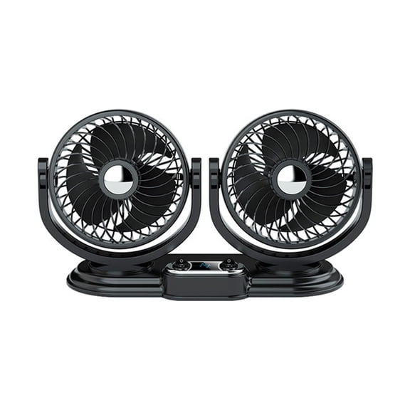 Pompotops Cooling Folding Car Double-headed Fan Large Trucks Minifans Double-headed Car With Strong Silent Car Electric Fan, Green