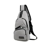 Pompotops Crossbody Sling Chest Backpack, Waterproof Strap Bag Crossbody Backpack With USB Hole With Headphone Hole Strap Backpack Hiking Backpack Multipurpose Crossbody Chest Bag