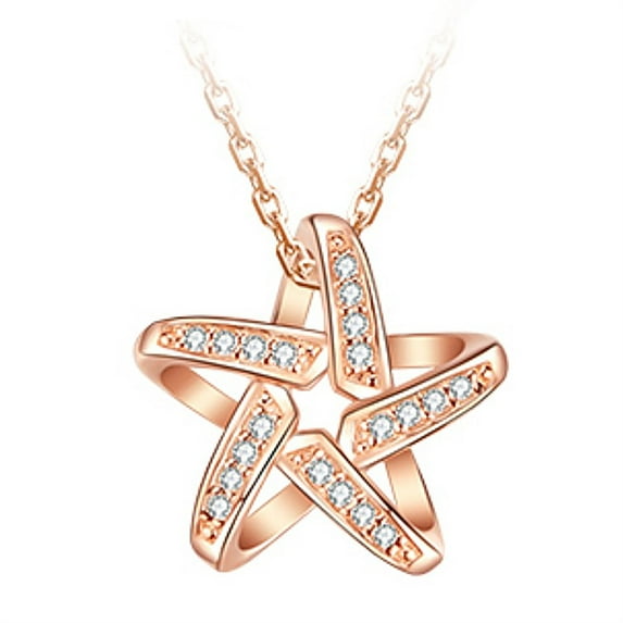 Pompotops Dainty Necklace for Women Creative Smart Star Necklace Sports Necklace Valentine's Day Gift Rose gold