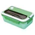 thumbnail image 1 of Pompotops Divided Lunch Box With Chopsticks Spoon, Microwave Heated Plastic Lunch Box, Microwave Oven Student Meal Box Office Worker Portable Tableware Meal Box, 1 of 6