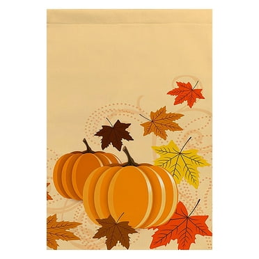 Pompotops Fall Thanksgiving Welcome Garden Flag 12 x 18 Inch Vertical Double Sided, Pumpkin Fall Games Flag For Patio Thanksgiving Holiday Outdoor Decorations