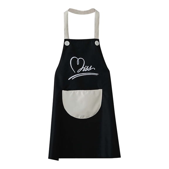 Pompotops Fashion Cute Waterproof Apron Kitchen New PVC Household Sleeveless Ant-fouling Work Clothes Men And Women Overalls