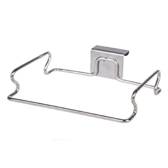 Pompotops Garbage Bag Holder, Kitchen Multi-Function Shelf, Stainless Steel Towel Hook, Over The Door Hanging Mounted Cabinet, Under Sink Trash Stand