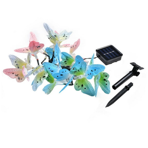 Pompotops Garden Solar Decoration, Solar Powered 12LED ButterflyFairy String Light Lamp Outdoor Garden Decoration Garden Light Plug Lamp 3.8M