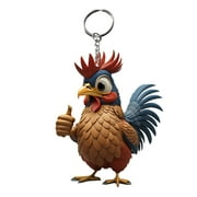 Vikakiooze Gift for Man Women, Rooster Pendant Key Backpack Handicraft Pendant Chicken Keychain, On Clearance