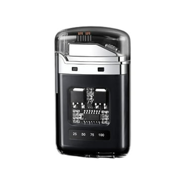 Pompotops Gift for Man Electronic Rechargeable Lighter, Electric Lighter, Type-C Rechargeable Lighter Outdoor Windproof Lighter, Black