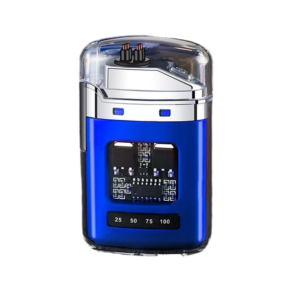 Pompotops Gift for Man Electronic Rechargeable Lighter, Electric Lighter, Type-C Rechargeable Lighter Outdoor Windproof Lighter, Blue