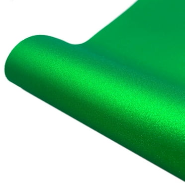 Pompotops Glitter Self-adhesive Vinyl Heat Transfer Film Iron On DIY Decorative Sticker, Green