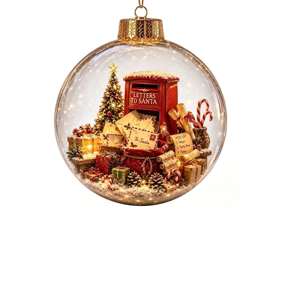 Pompotops Glowing Christmas Story Ornament, Light Up Mini Holiday Scene Hanging for Tree, Mantel Christmas Party Decor