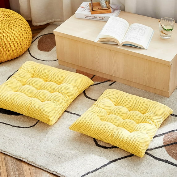 Pompotops Green Chair Pads, Thickened Chair Cushion, Fart Cushion, Office Sedentary Chair Cushion, Student Seat Cushion, Bedroom, Ground, Rice Futon Cushion