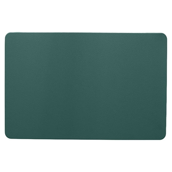 Pompotops Green Wipeable Rectangular Leather Placemat Solid Colour Faux Leather Placemats , Coffee Mats, Kitchen Table Mats, Easy To Clean Kitchen Table Mats