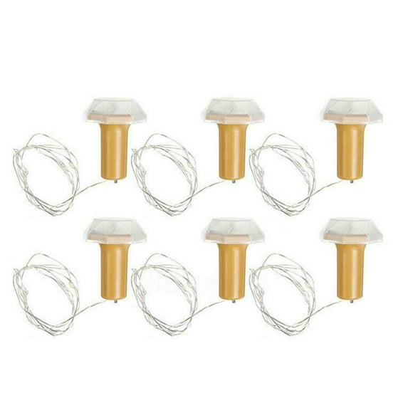 Pompotops Halloween Decoration, 6pc LED Solar String Lights Wine Bottle Copper Cork B7I6 Xmas Wire Lamp, Gift