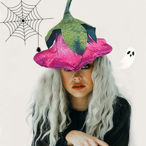 Pompotops Halloween Felted Witch Hat Women's Witch Hat For Halloween Party Masquerade Role Play Costume Accessories And Everyday Goods