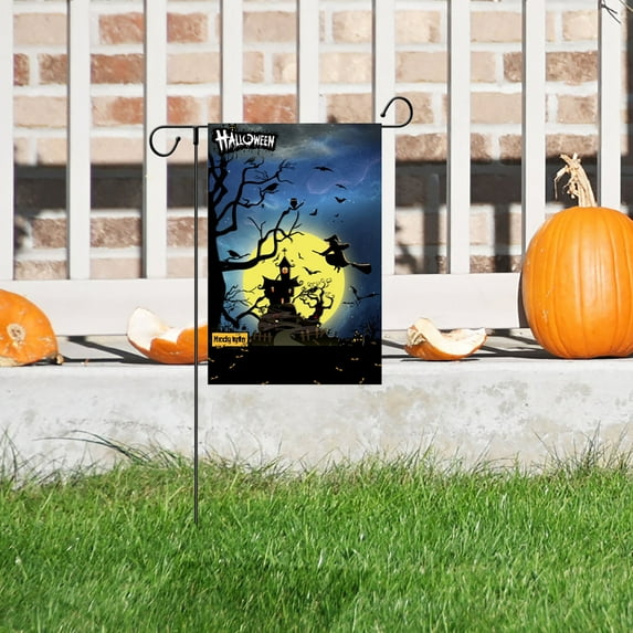 Pompotops Halloween Garden Flag Party Decoration Hanging Flag Holiday Courtyard Garden Flag