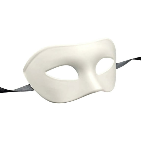 Pompotops Halloween Prop Ball BlackHalf Face Adult White Thickened Eye Mask