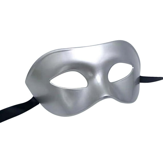 Pompotops Halloween Prop Ball BlackHalf Face Adult White Thickened Eye Mask