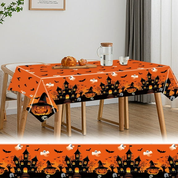 Pompotops Halloween Tablecloth Decorations Horror Decorations Party Supplies Disposable Tablecloths
