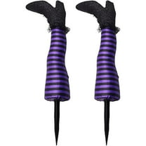 Pompotops Halloween Witch Leg Yard Stakes, 13.38 Inches, Halloween Decoration Prosthetic Witch Leg Garden Decoration for Outdoor Indoor, 1 Pair, purple
