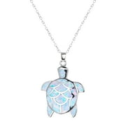 Pompotops Health and Longevity Sea Turtle Pendant Necklace Little Ocean lover Cute Turtle Necklace Birthday Anniversary Jewelry Gift for Women Girls Grandma