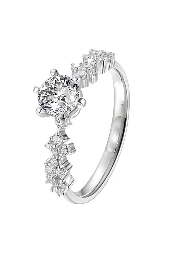 Heart Rings for Women Inlaid Hearts And Arrows Zircon Star Dream Ring Romantic Proposal Ring Valentine's Day Gift Silver